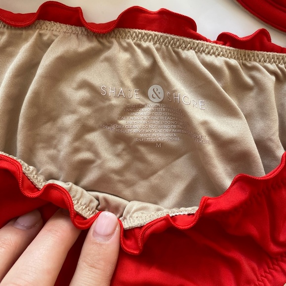 Shade & Shore Red Ruffle Bikini Set - Picture 3 of 4